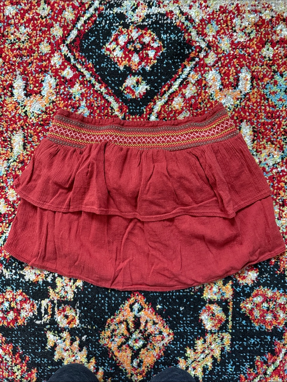 Women's Tiered Tube Top with Embroidered Detail